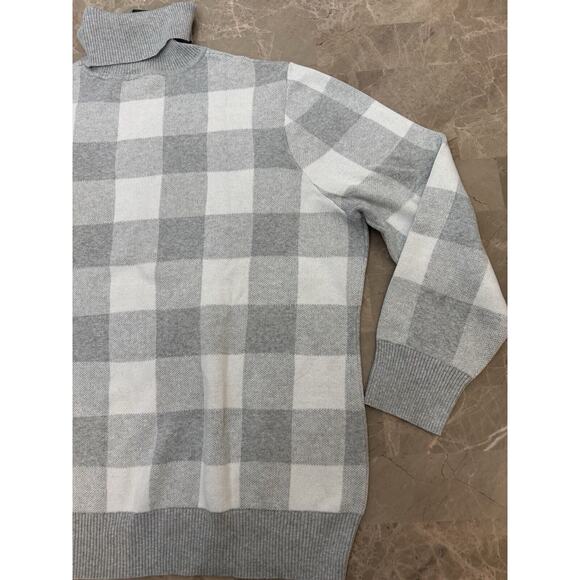 L.L. Bean Cotton Cashmere Sweater Turtleneck Jacquard Buffalo Classic Cozy 3XL - Picture 10 of 12